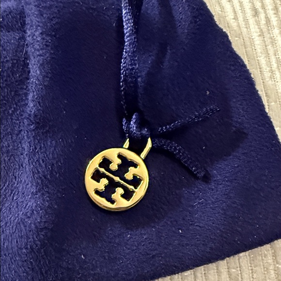 Tory Burch Midnight Blue Pouch with Gold Charm - Picture 6 of 6